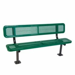 6' Bench W/ Back -Surface Mnt Perforated