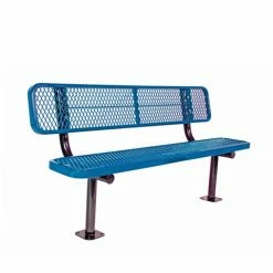 8' Bench W/ Back - Surf Ace Mnt Diamond