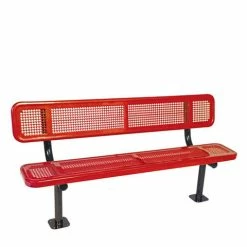 8' Bench W/ Back-Surface Mnt Perforated